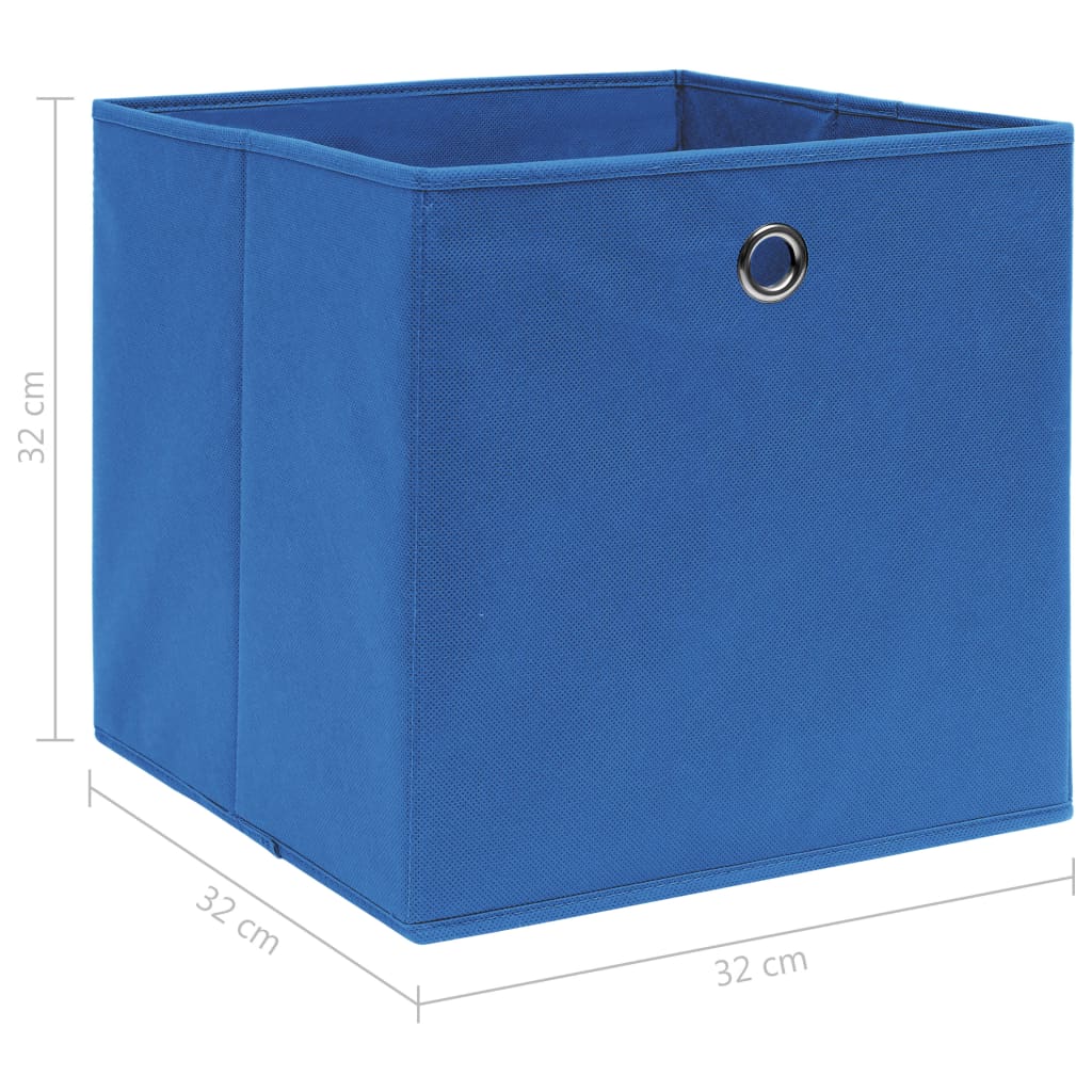 vidaXL Кутии за съхранение 4 бр сини 32x32x32 см плат