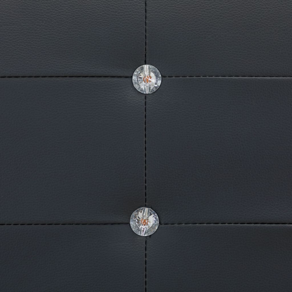 vidaXL Легло с матрак, черно, изкуствена кожа, 160x200 cм