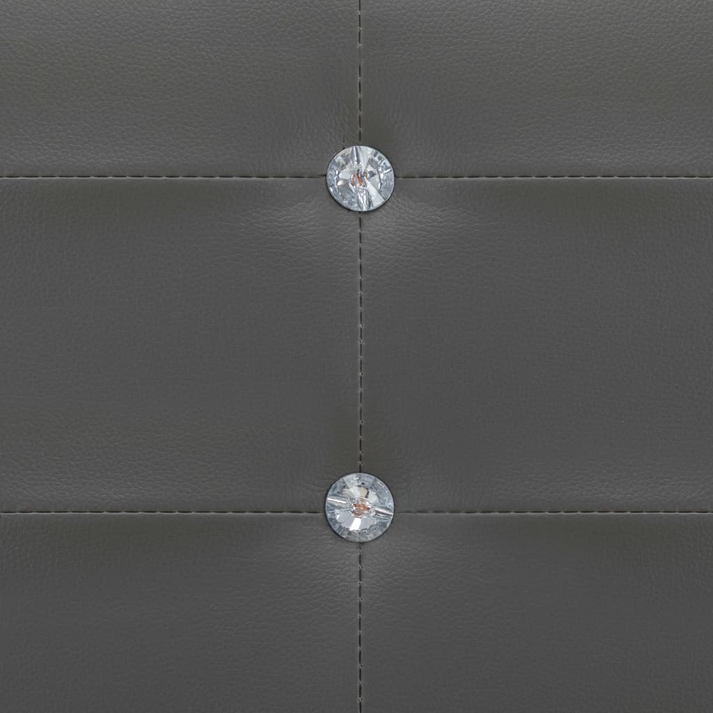 vidaXL Легло с матрак, сиво, изкуствена кожа, 90x200 см