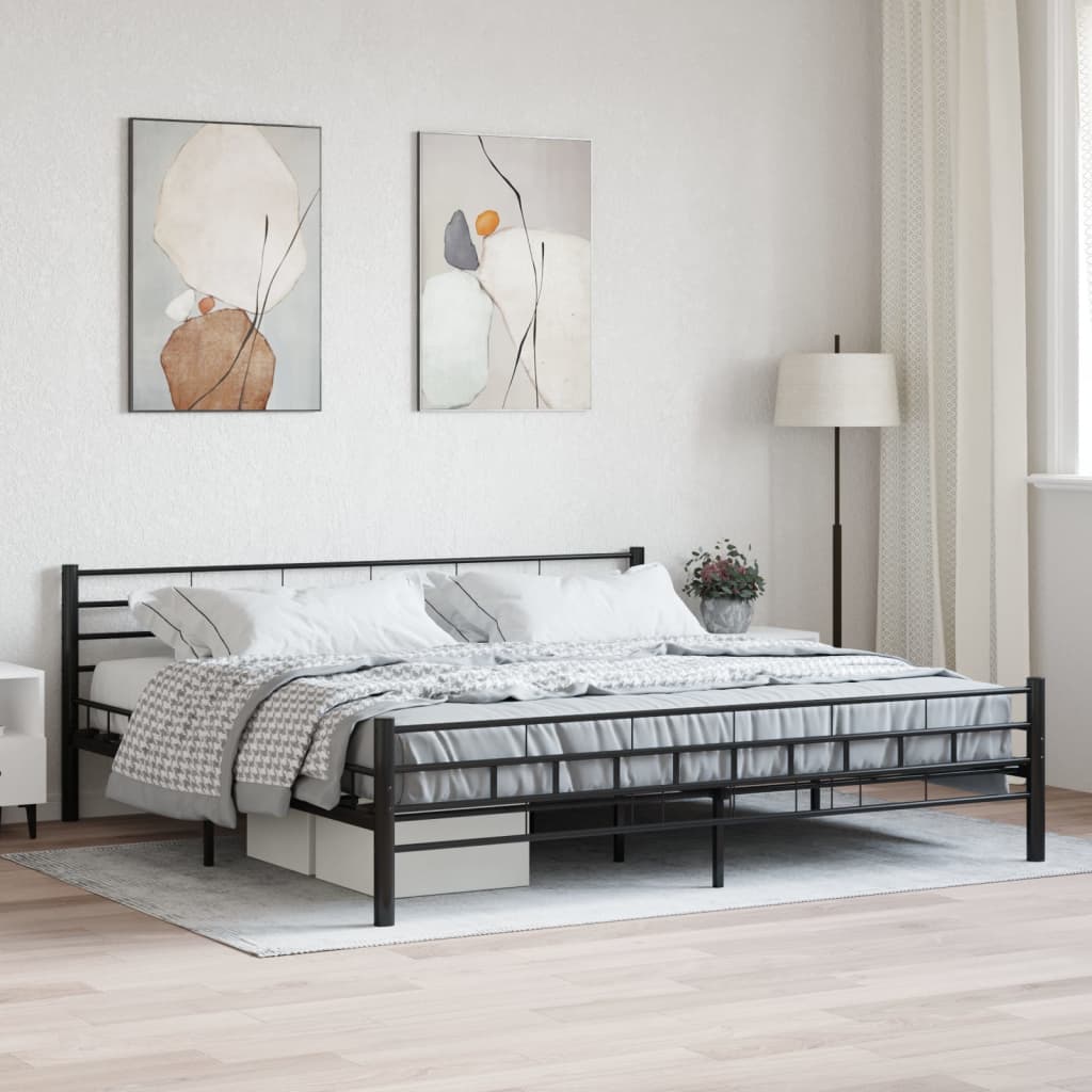 vidaXL Рамка за легло, черна, стомана, 180x200 см