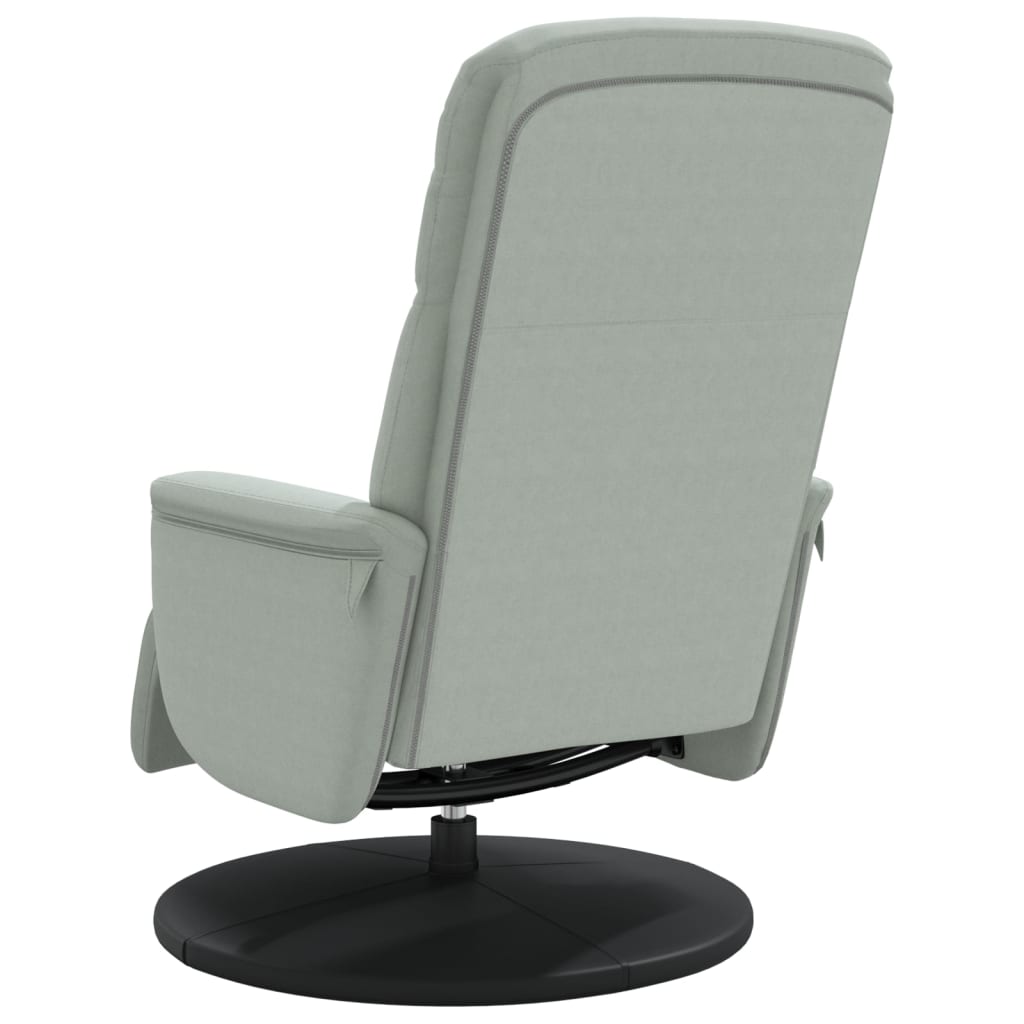 vidaXL Реклайнер стол с опора за крака, светлосив, кадифе