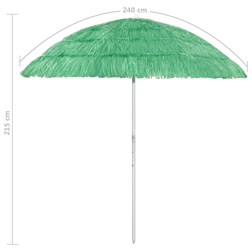 vidaXL Плажен чадър Hawaii зелен 240 см
