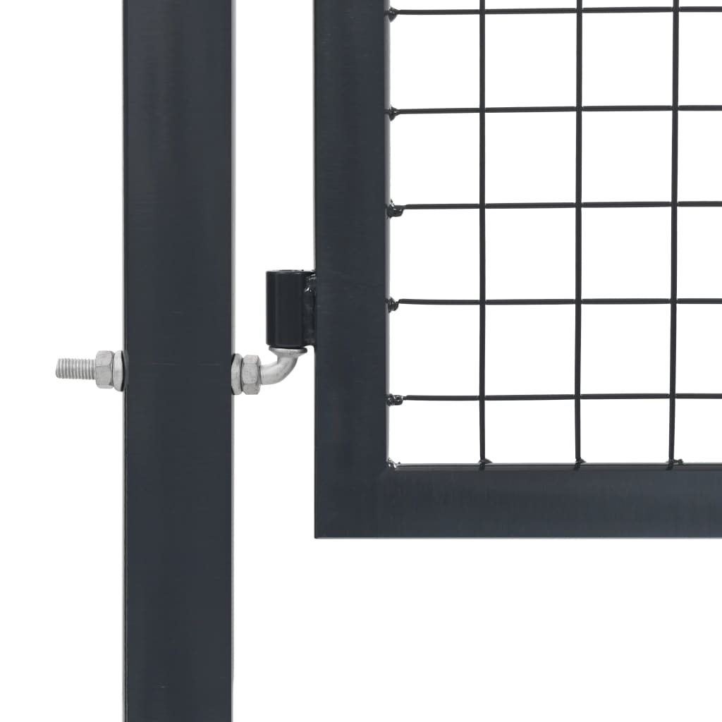 vidaXL Градинска порта със стълбове, стомана, 350x140 см, антрацит