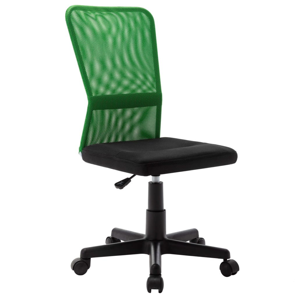 vidaXL Офис стол, черно-зелен, 44x52x100 см, мрежест плат
