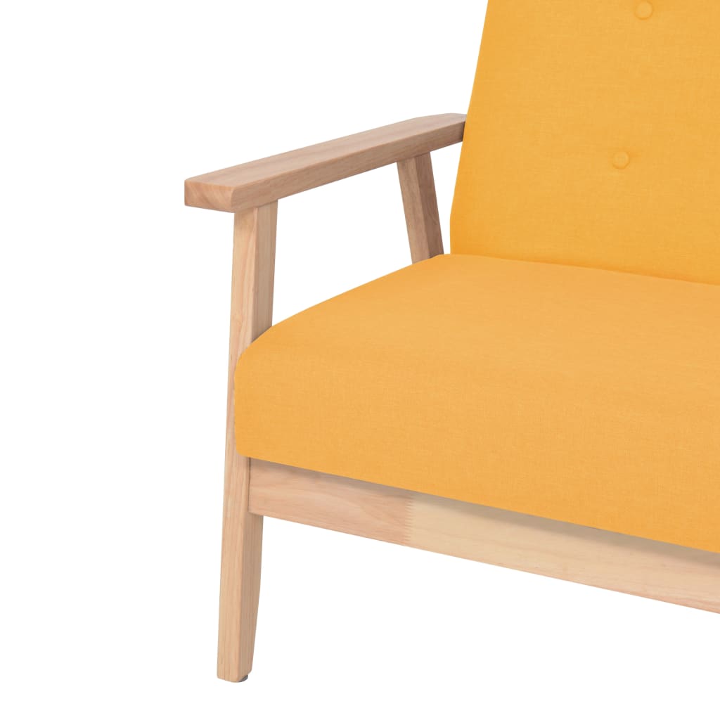 vidaXL Комплект диван и кресло, 2 части, плат, жълт