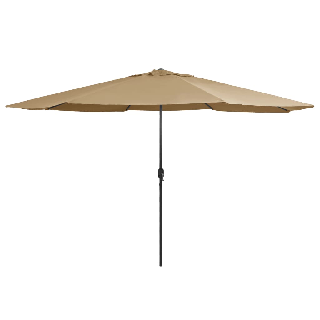 vidaXL Градински чадър с метален прът, 400 см, таупе