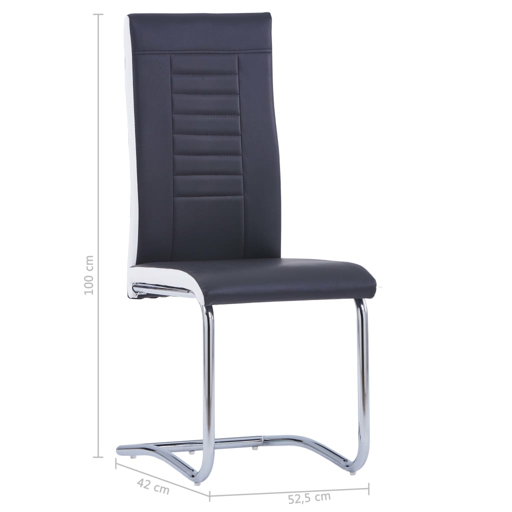 vidaXL Конзолни трапезни столове, 4 бр, черни, изкуствена кожа