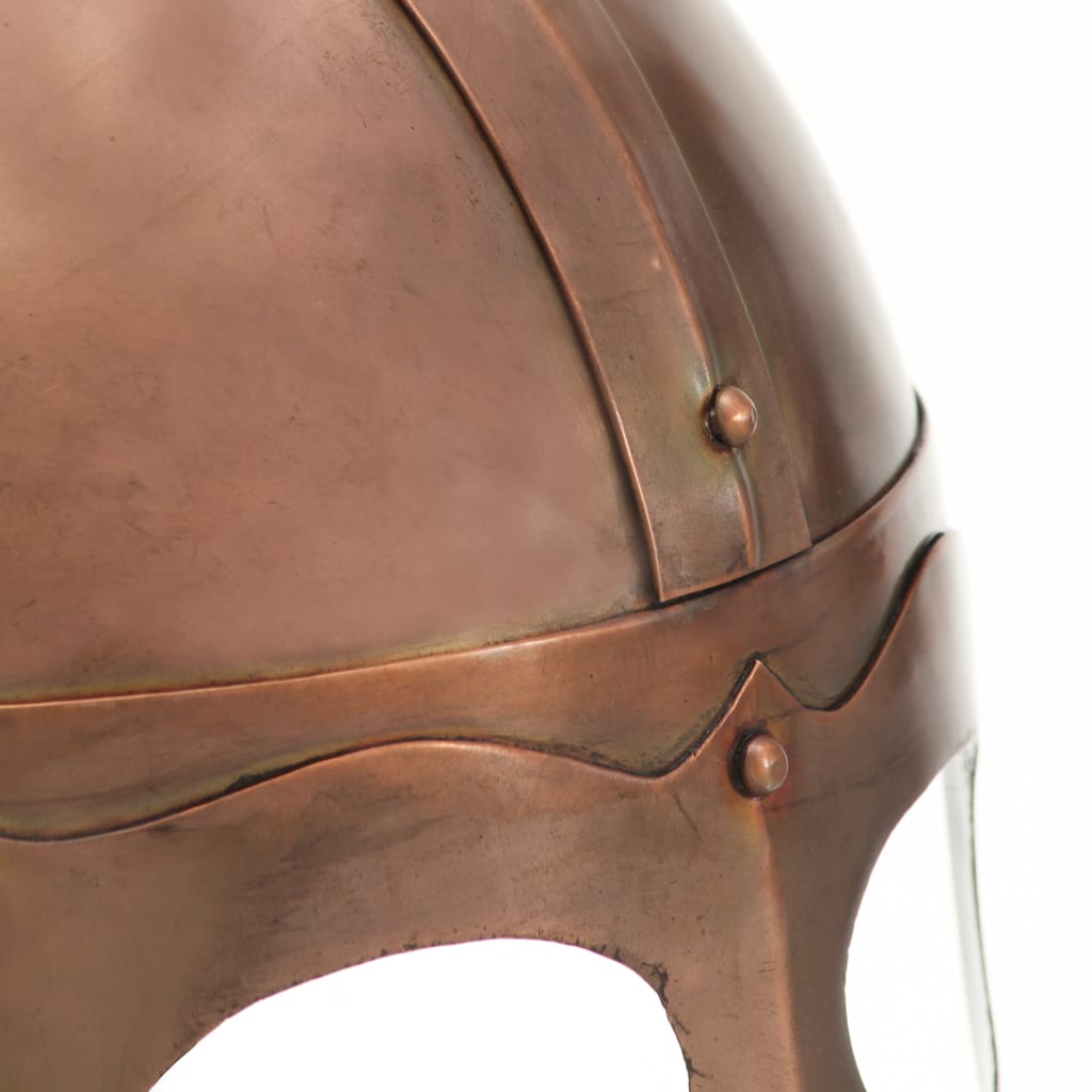 vidaXL Викингски шлем, антична реплика, ЛАРП, цвят мед, стомана