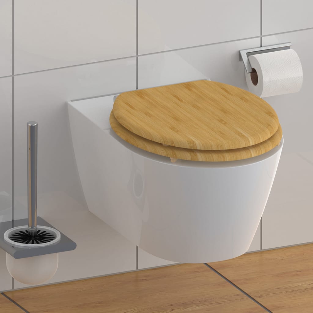 SCHÜTTE Тоалетна седалка с плавно затваряне NATURAL BAMBOO