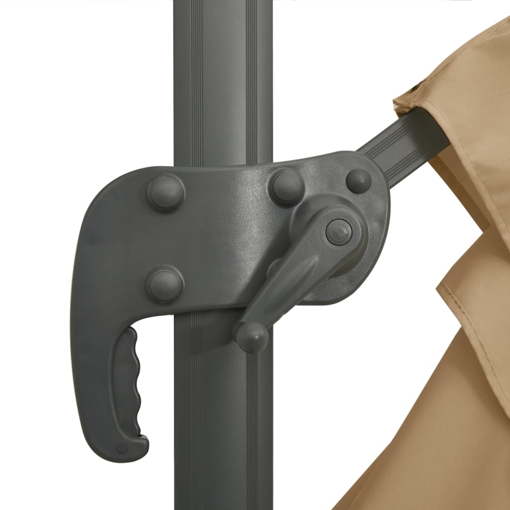 vidaXL Конзолен чадър с алуминиев прът, таупе, 400x300 см