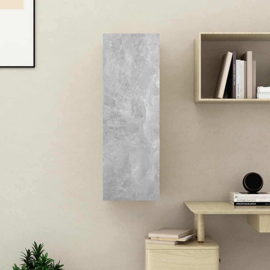 vidaXL ТВ шкаф, бетонно сиво, 30,5x30x90 см, ПДЧ