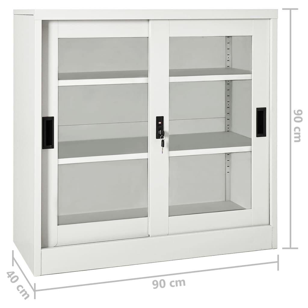 vidaXL Шкаф с плъзгаща врата и плантер, светлосив, стомана