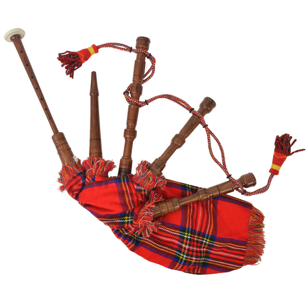vidaXL Голяма шотландска гайда за деца, червен Royal Stewart тартан