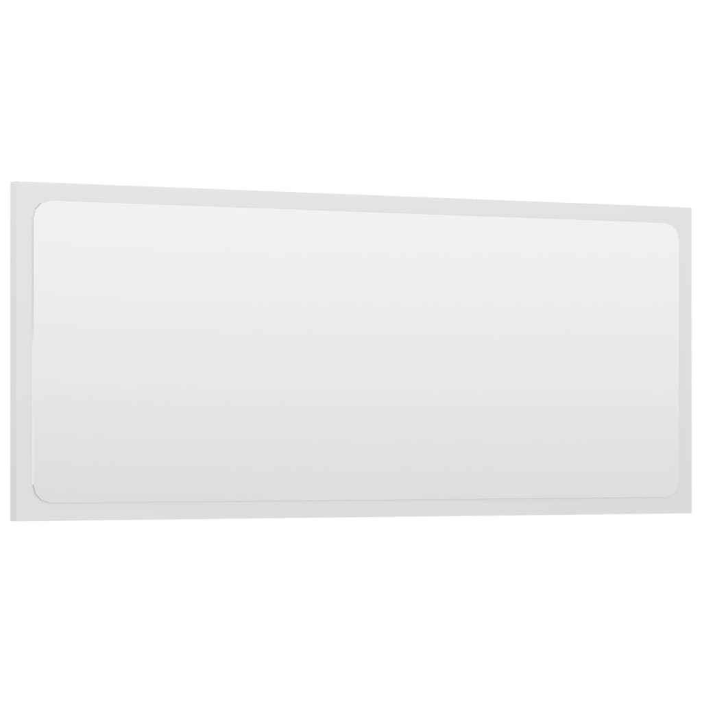 vidaXL Огледало за баня, бял гланц, 90x1,5x37 см, ПДЧ