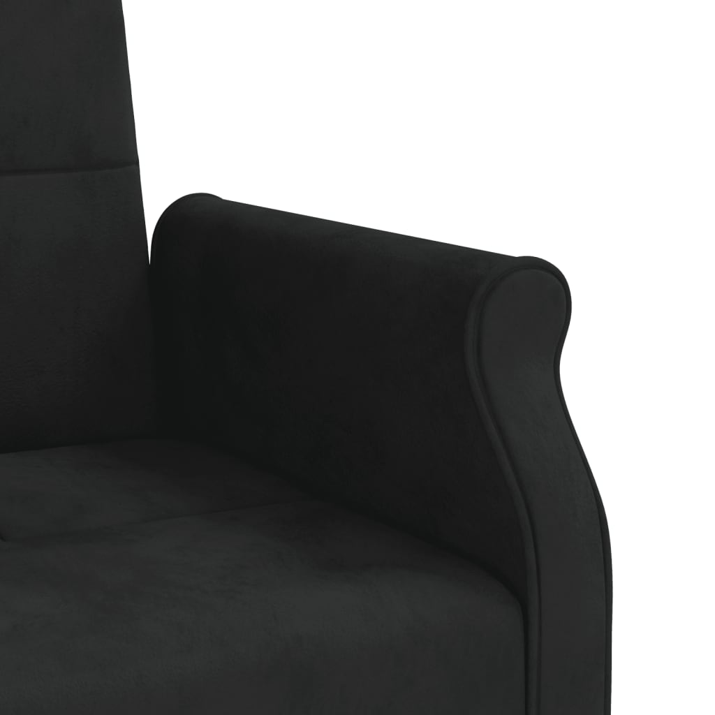 vidaXL Разтегателен диван с възглавници, черен, кадифе