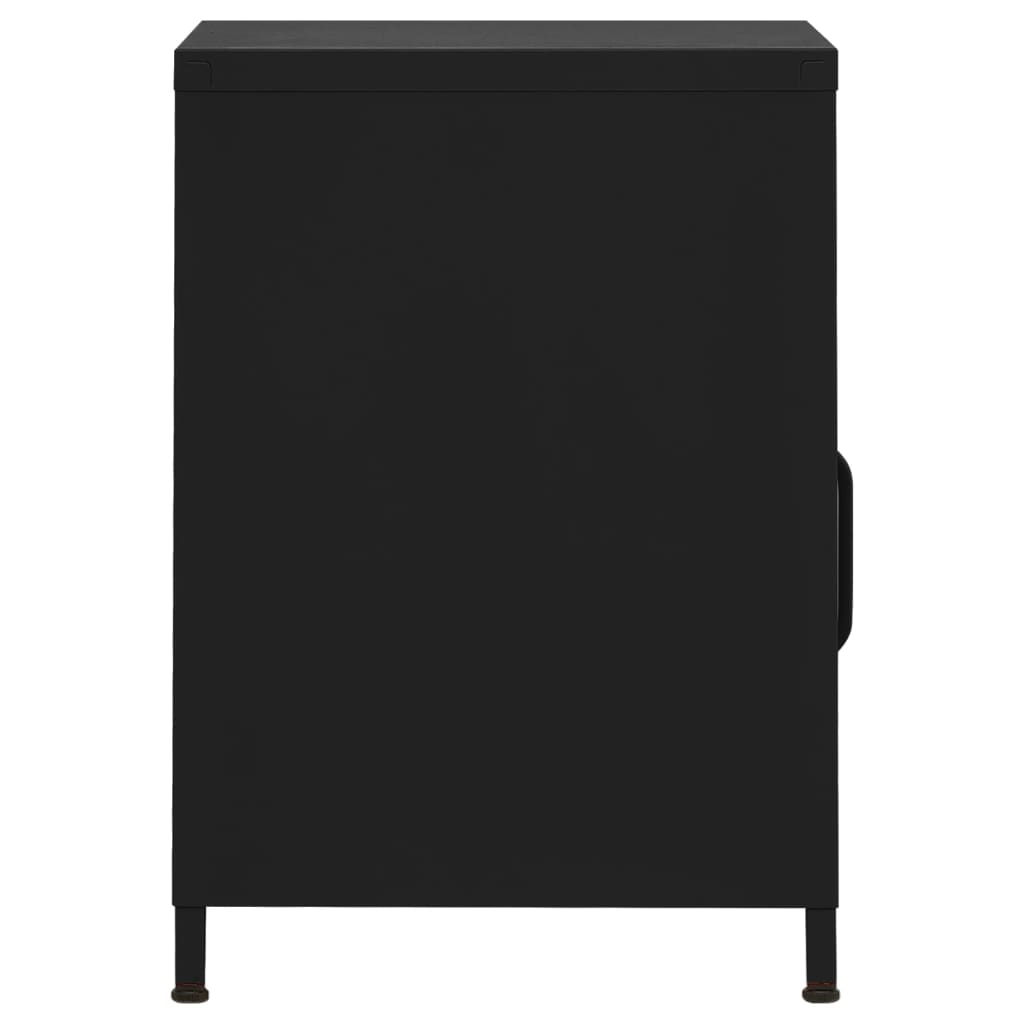 vidaXL Нощно шкафче, черно, 35х35х51 см, стомана