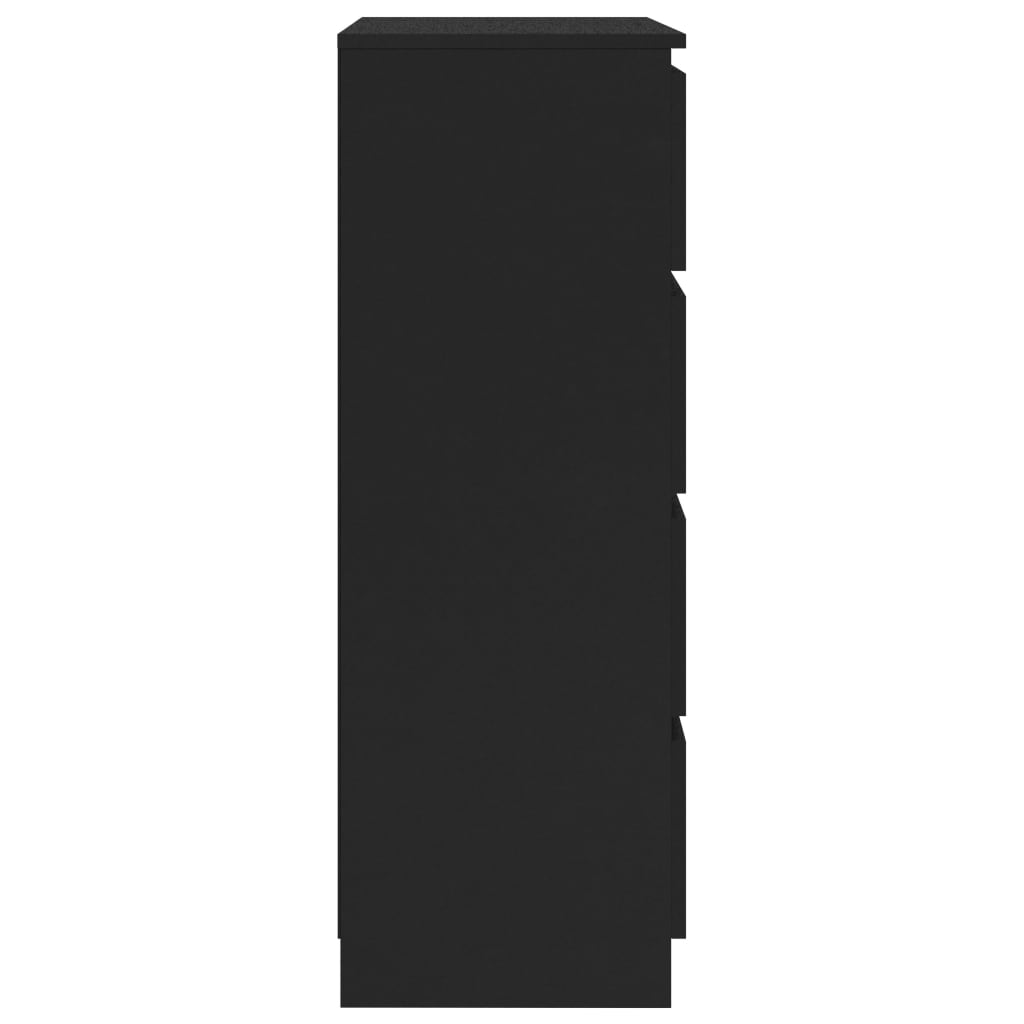 vidaXL Сайдборд, черен, 60x35x98,5 см, инженерно дърво