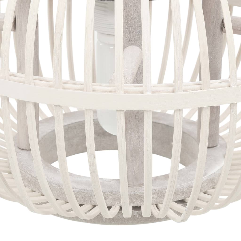 vidaXL Пенделна лампа, бяла, върба, 40 W, 30x22 см, глобус, E27