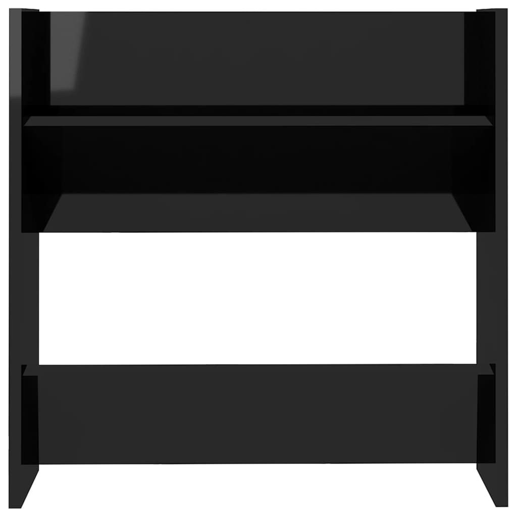 vidaXL Стенен шкаф за обувки, черен гланц, 60x18x60 см, ПДЧ