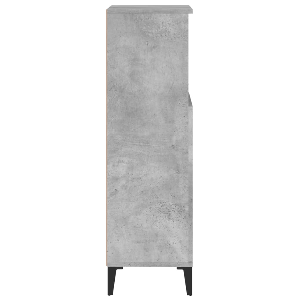 vidaXL Шкаф за баня, бетонно сив, 30x30x100 см, инженерно дърво