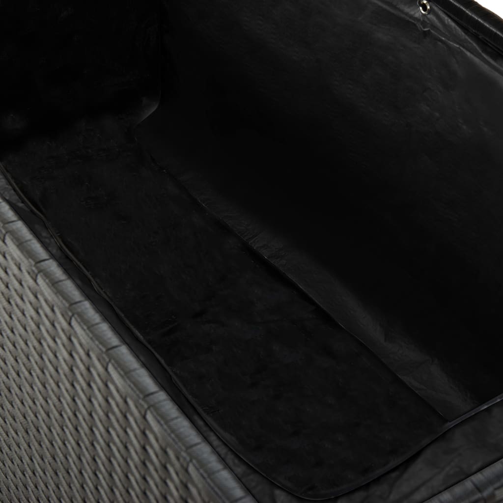 vidaXL Градински сандък за съхранение, черен, 120x50x60 см, полиратан