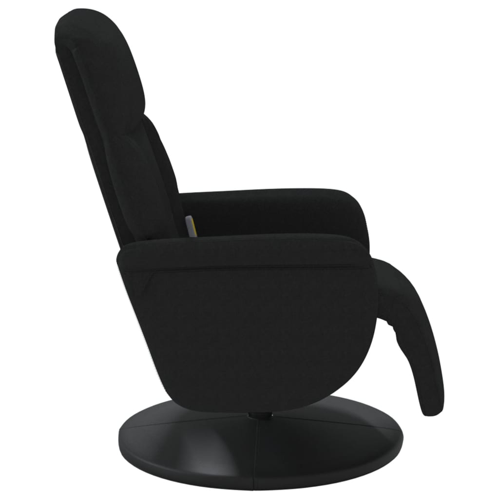 vidaXL Масажен реклайнер стол с поставка за крака, черен, кадифе