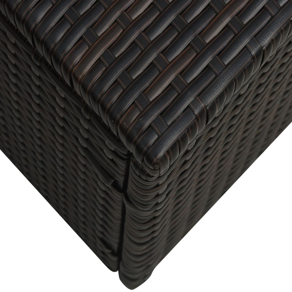vidaXL Градински комплект с възглавници, 5 части, кафяв полиратан