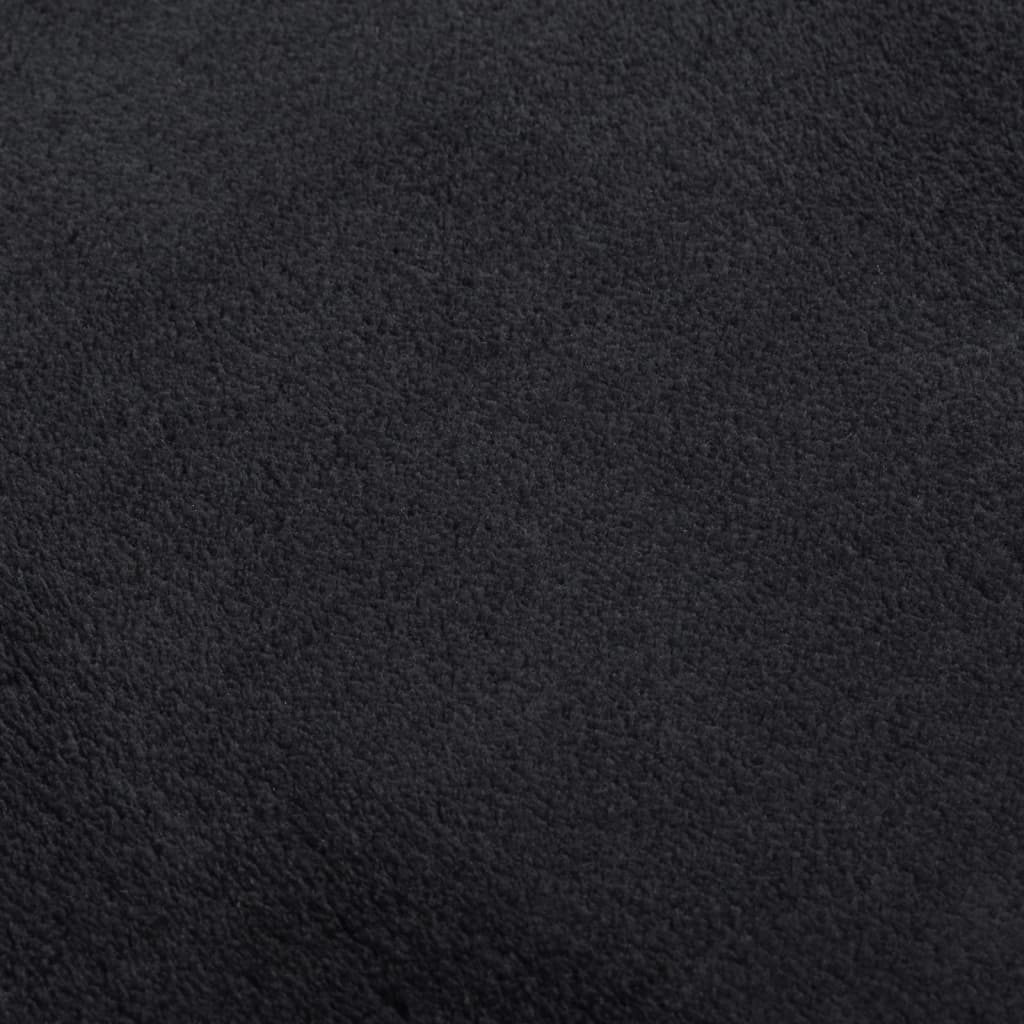 vidaXL Миещ се килим мек къс косъм 80x150 см противоплъзгащ черен