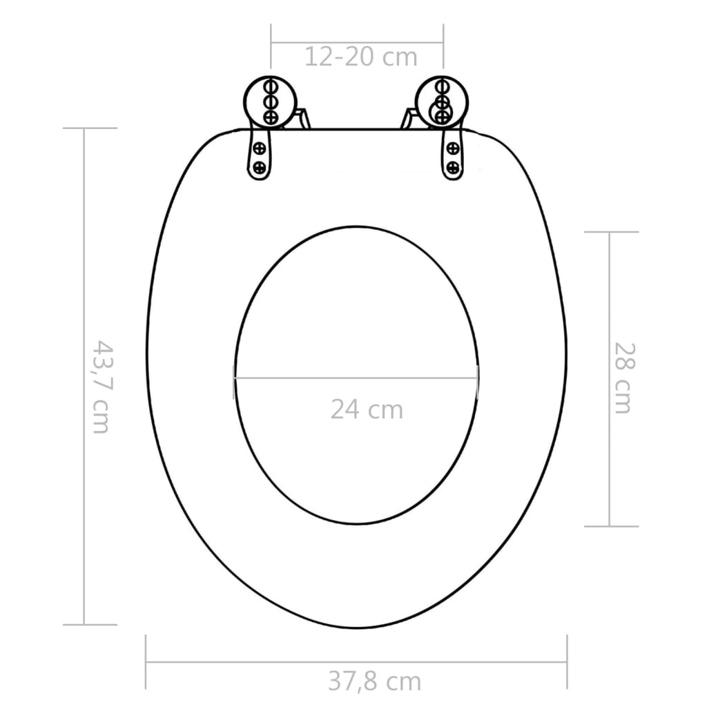 vidaXL Тоалетна седалка с плавно затваряне, МДФ капак, дизайн порцелан