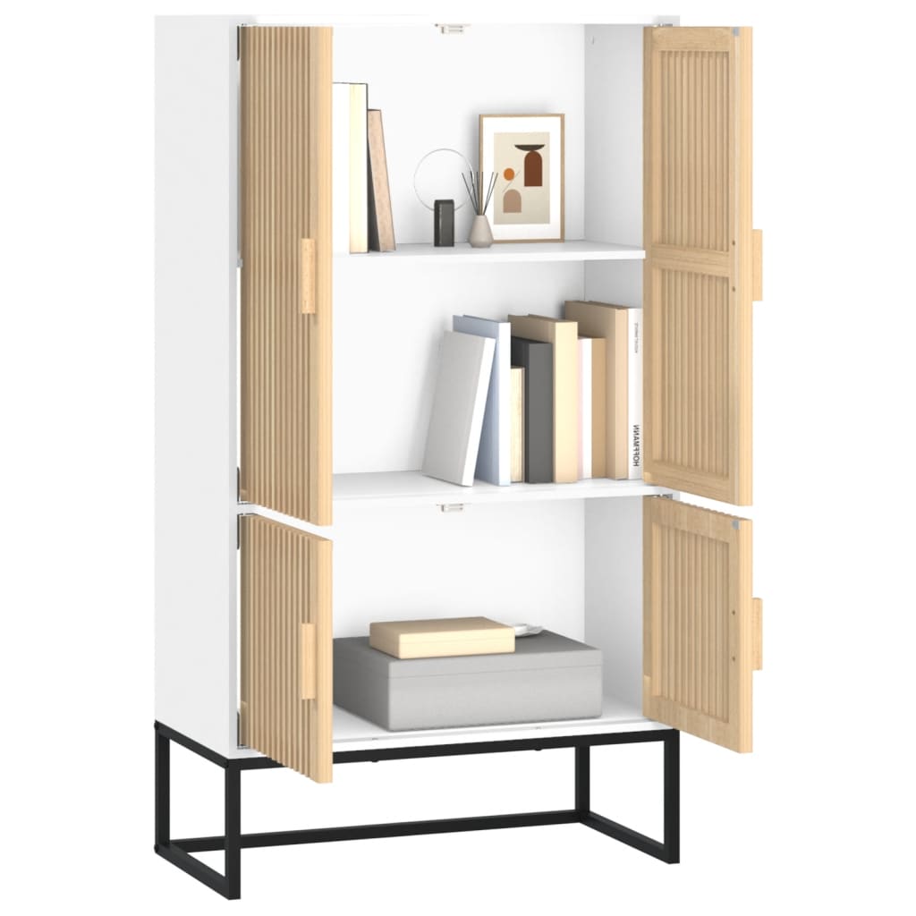 vidaXL Висок шкаф, бял, 70x35x125 см, инженерно дърво