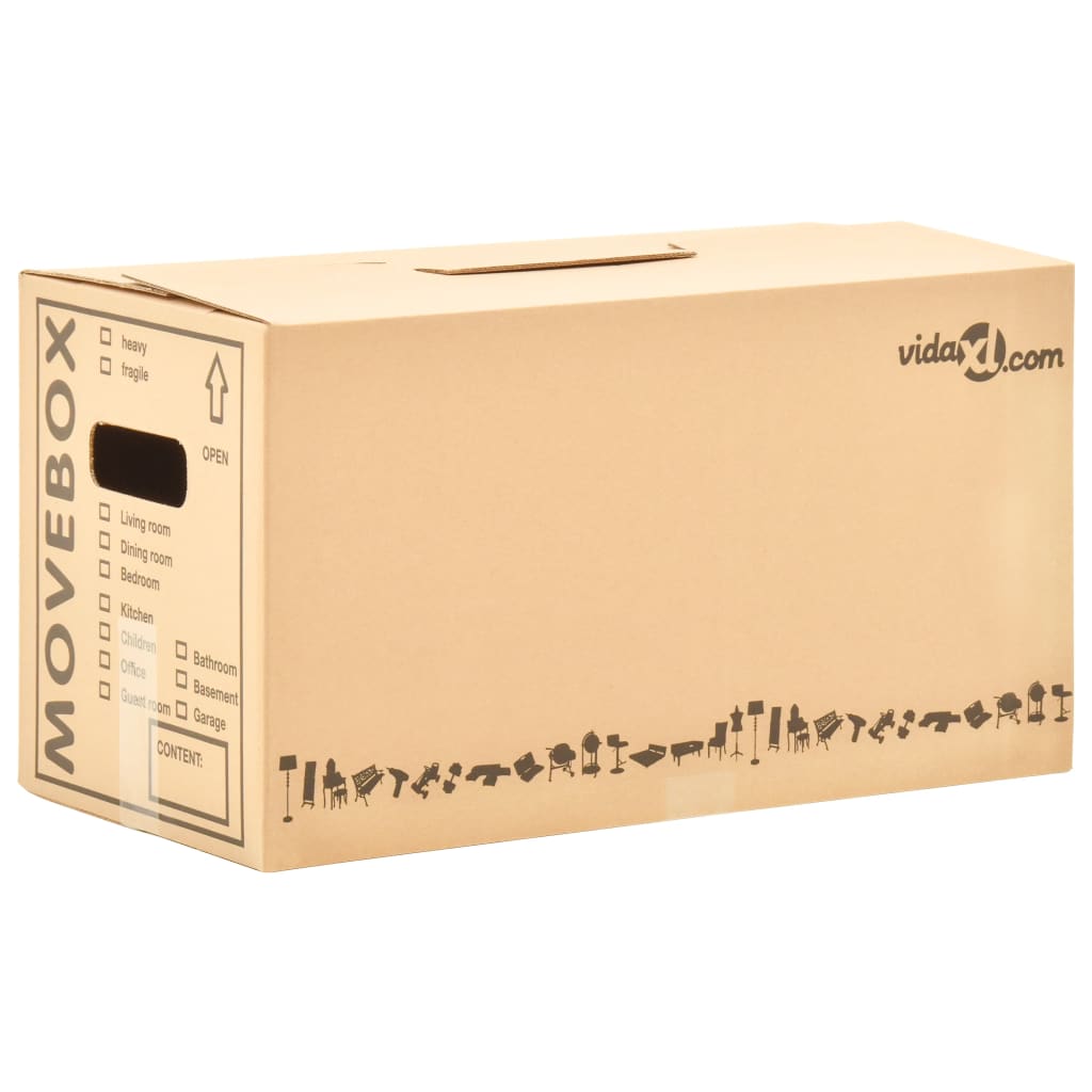 vidaXL Картонени кутии за преместване, XXL, 80 бр, 60x33x34 см