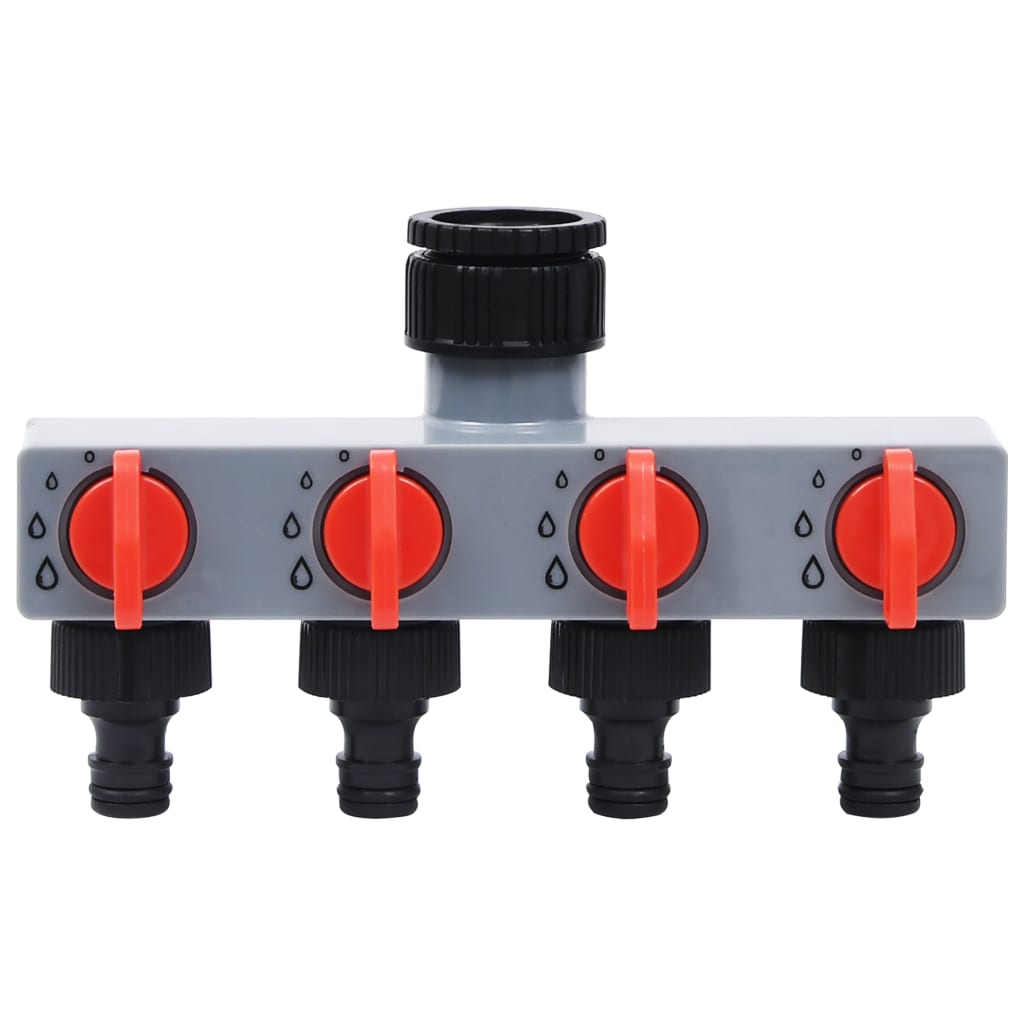 vidaXL Градински автоматичен таймер за вода 4-пътен клапан