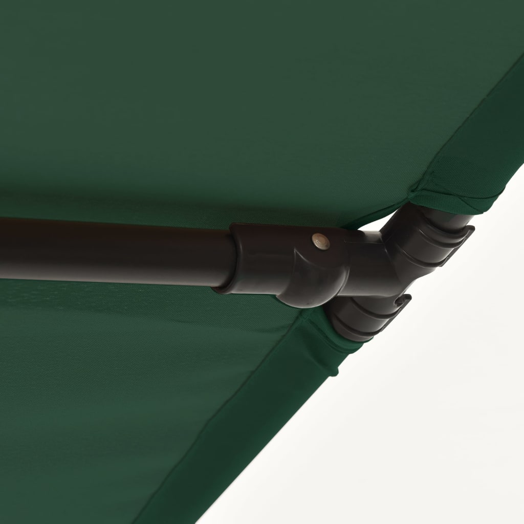 vidaXL Градински чадър с алуминиев прът, 2x1,5 м, зелен
