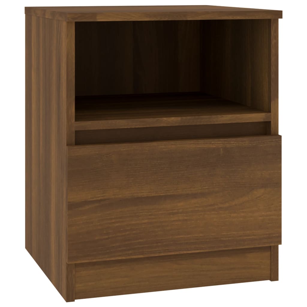 vidaXL Нощни шкафчета, 2 бр, кафяв дъб, 40x40x50 см, инженерно дърво