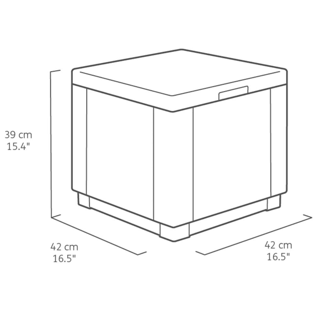 Keter Кубична табуретка за съхранение графит 213816