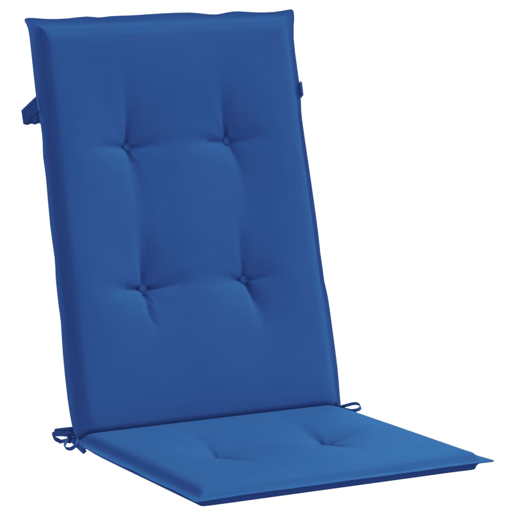 vidaXL Възглавници за столове 4 бр кралско сини 120x50x3 см плат