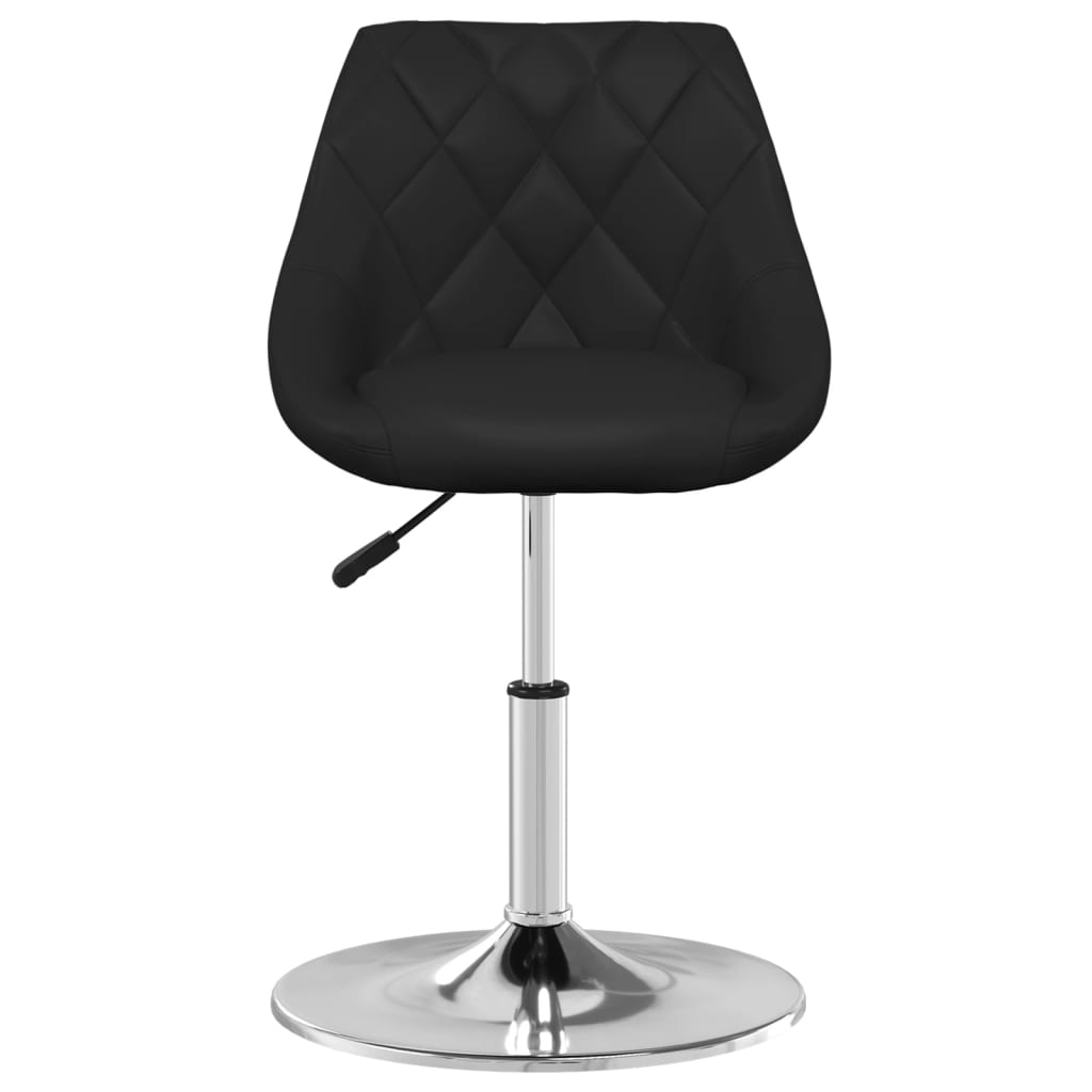 vidaXL Трапезен стол, черен, изкуствена кожа