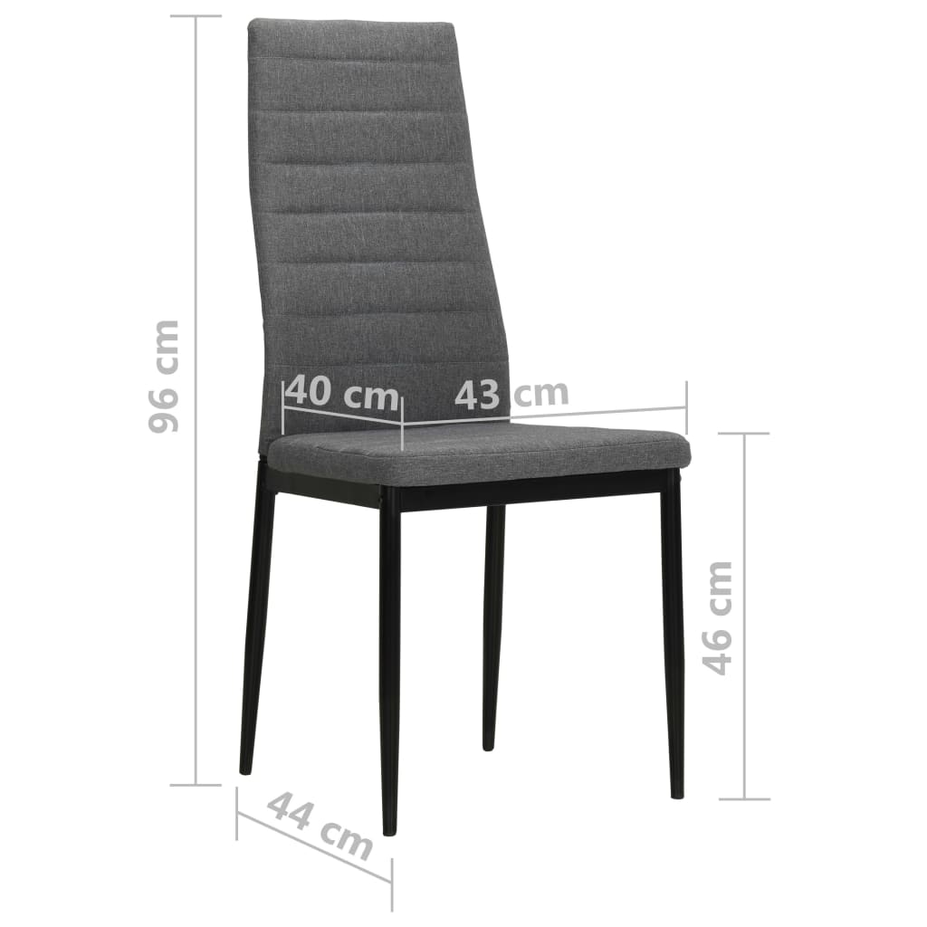 vidaXL Трапезни столове, 2 бр, светлосиви, текстил