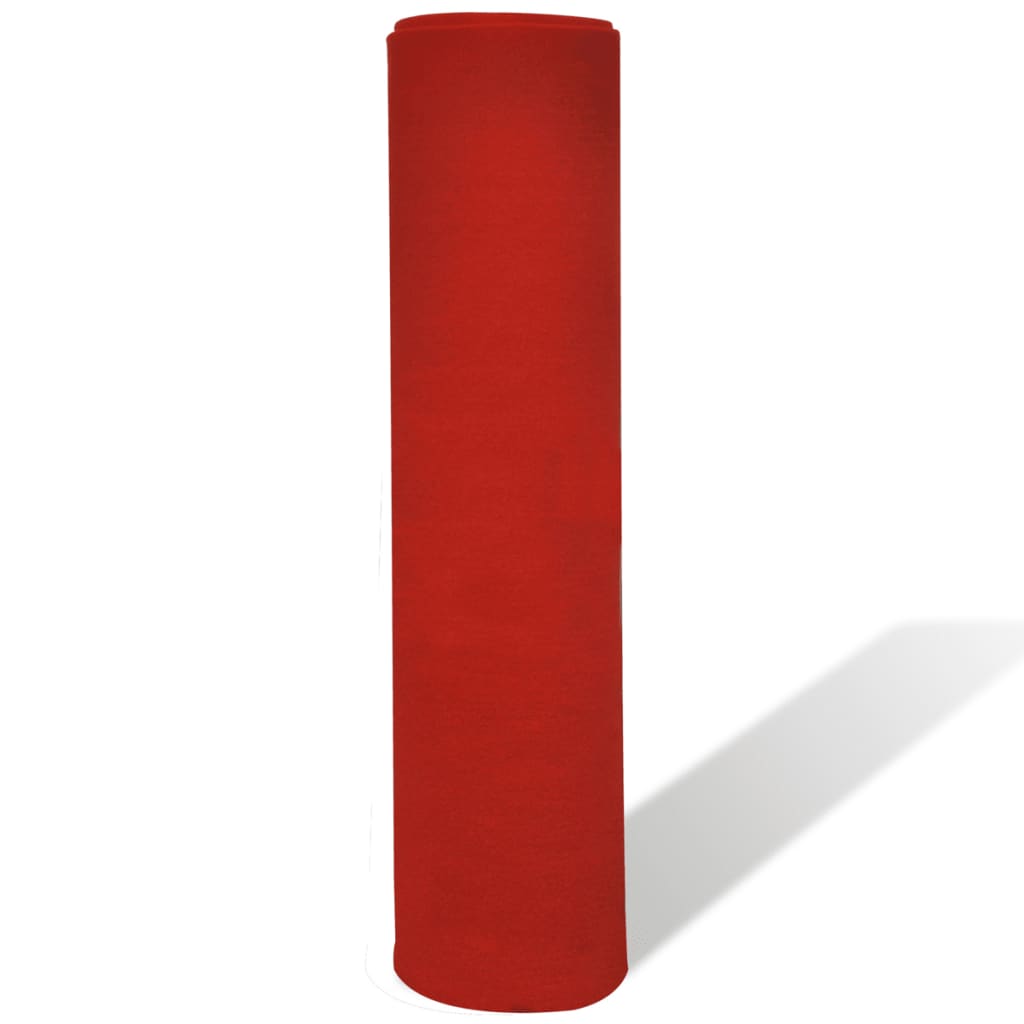Червен vidaXL дебел килим с тежест от 400 гр/м², 1 х 5 метра