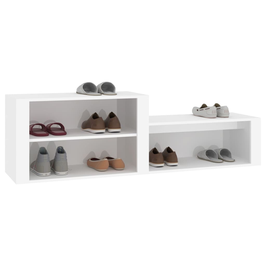 vidaXL Шкаф за обувки, бял, 150x35x45 см, инженерно дърво