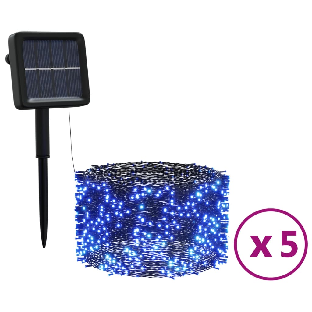 vidaXL Соларни лампички 5 бр 5х200 LED сини за закрито/открито