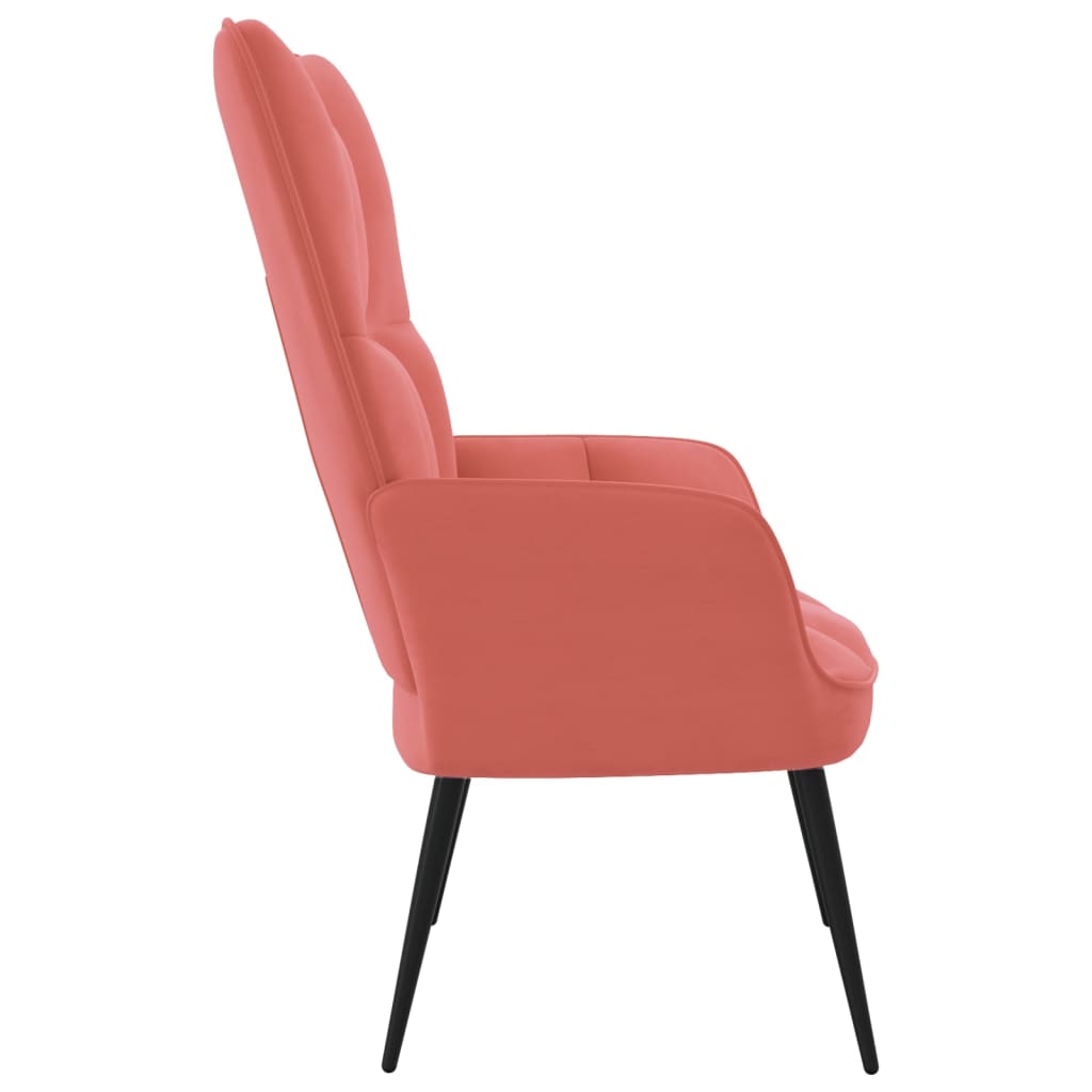 vidaXL Релаксиращ стол, розов, кадифе