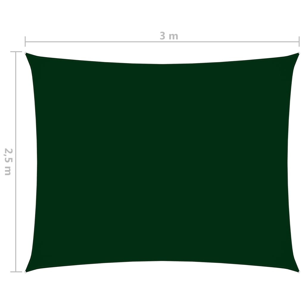 vidaXL Платно-сенник, Оксфорд плат, правоъгълно, 2,5x3 м, тъмнозелено