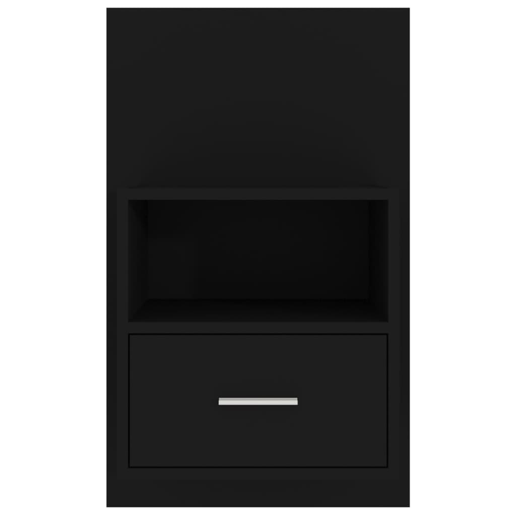 vidaXL Нощно шкафче за стенен монтаж, черно