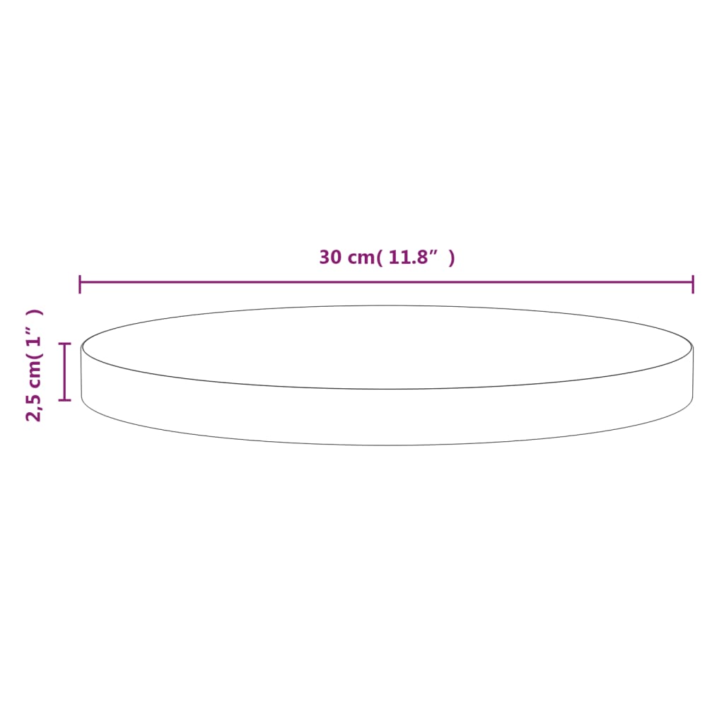 vidaXL Плот за маса, Ø30x2,5 см, бор масив