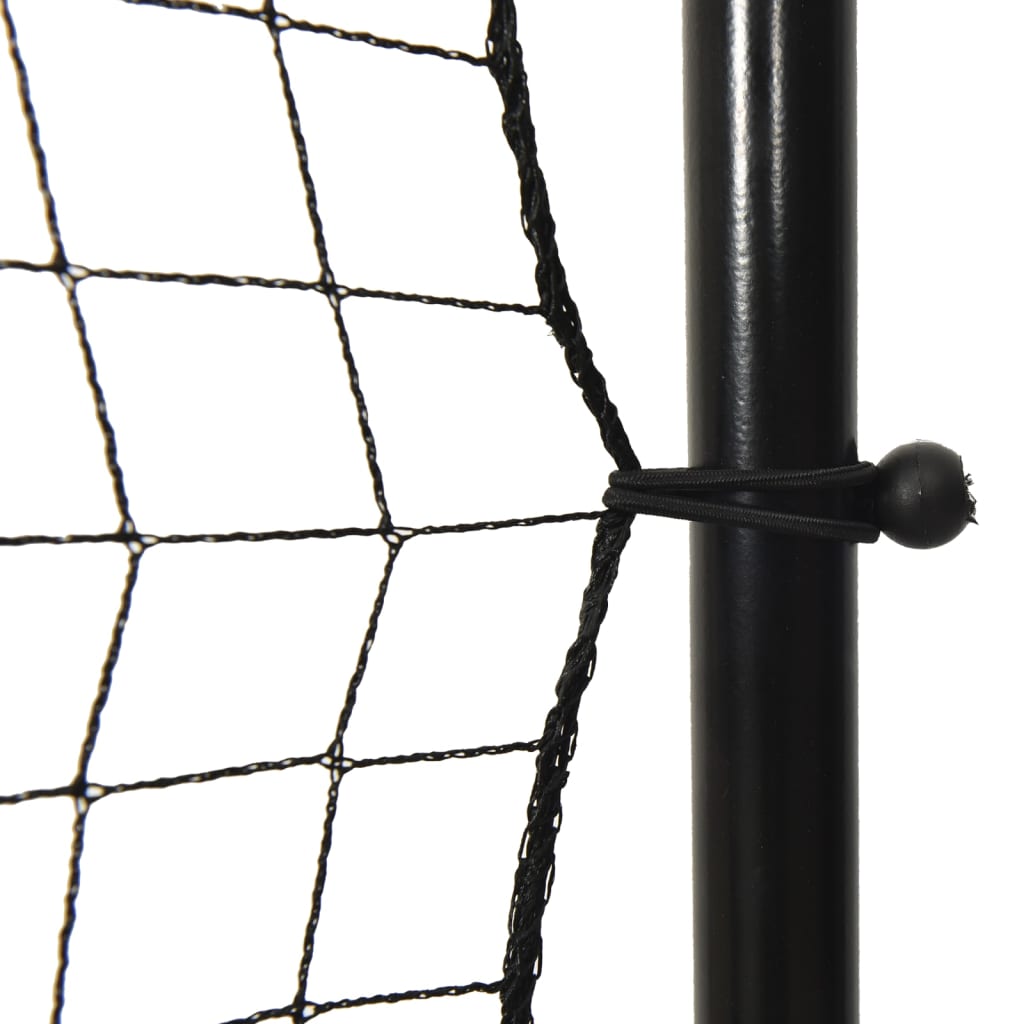 vidaXL Футболна мрежа рикошет, черна, 366x90x183 см, HDPE