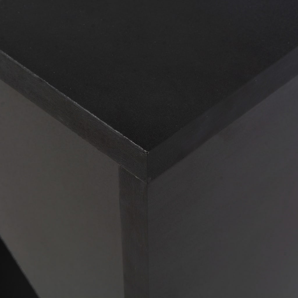 vidaXL Бар маса с подвижен рафт, черна, 138x39x110 см