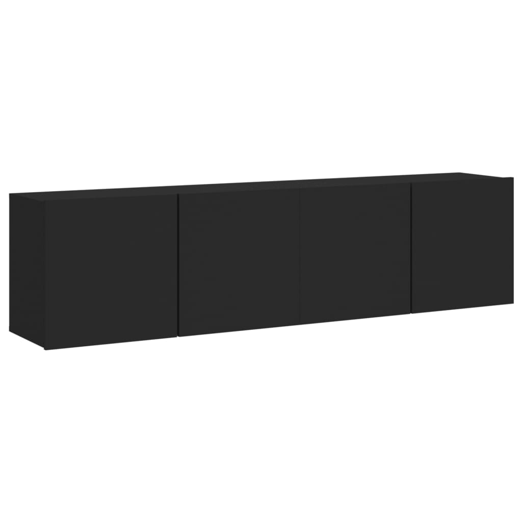vidaXL ТВ шкафове за стенен монтаж, 2 бр, черни, 80x30x41 см
