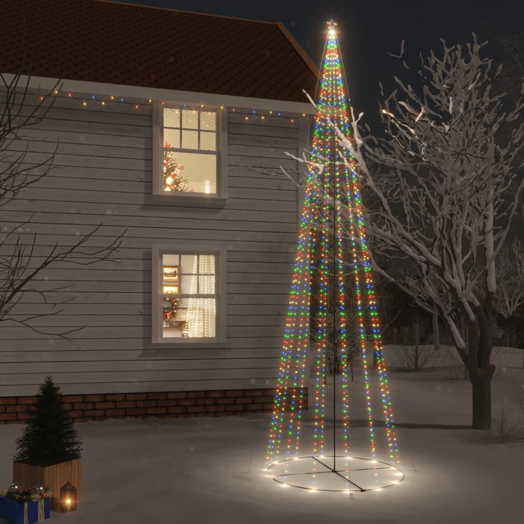 vidaXL Коледна елха конус, цветна, 1134 LED, 230x800 см