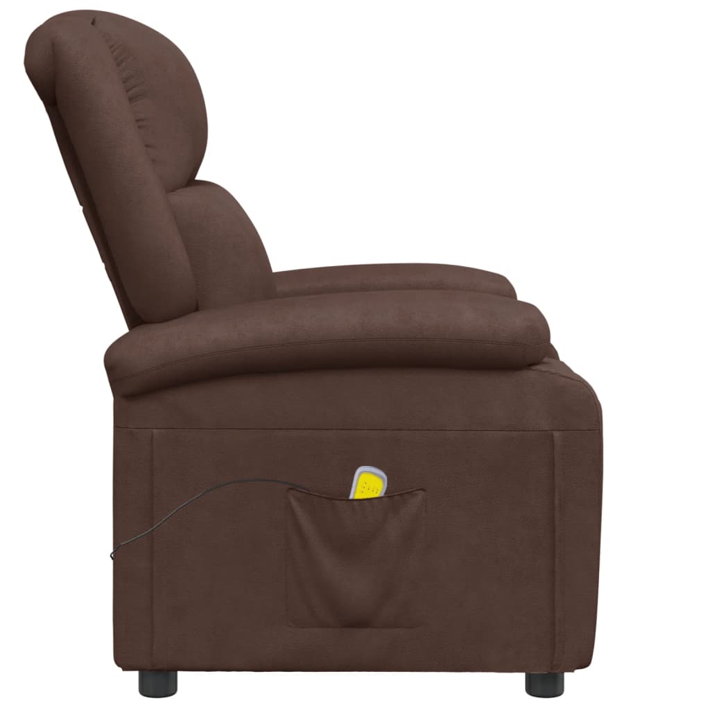 vidaXL Електрически стол, кафяв, изкуствена кожа